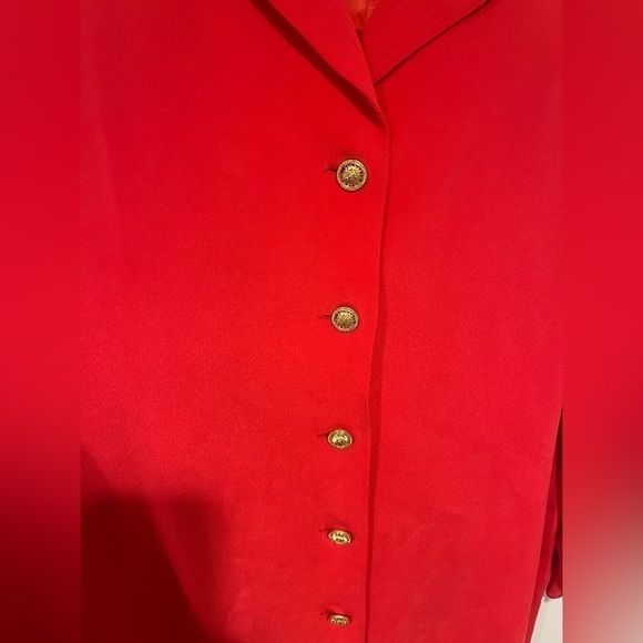Gorgeous 100% Silk Red YL by Yair Button Down Dress size 10 - Picture 2 of 4